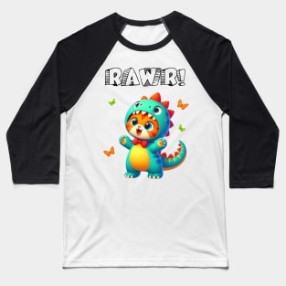 Dino Cat Baseball T-Shirt